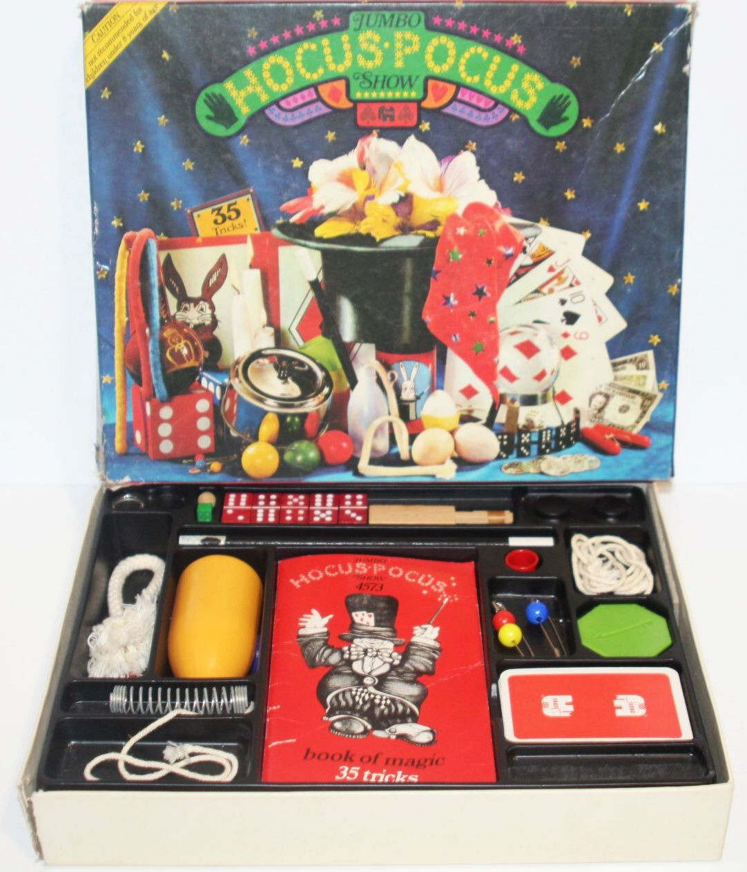 Vintage 1976 Hocus Pocus Magic Show 100 Tricks - Jumbo Game