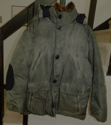 Andrew Marc Hooded Down Parka Coat MEN'S Size XL FUR TRIM SUPER WARM!