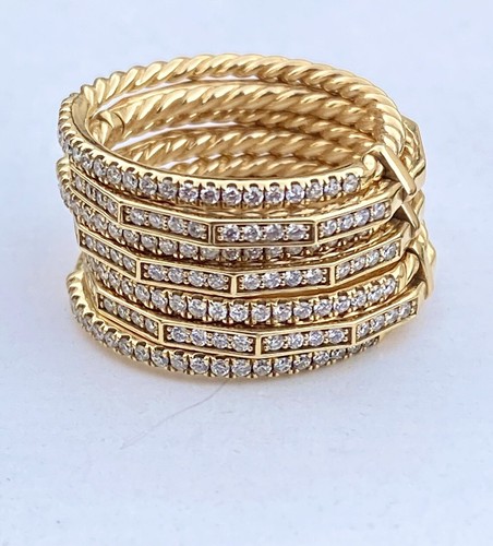 David Yurman 18K ゴールド コニャックダイヤモンド リバーセット David Yurman 18K ゴールド コニャックダイヤモンド リバーセット
