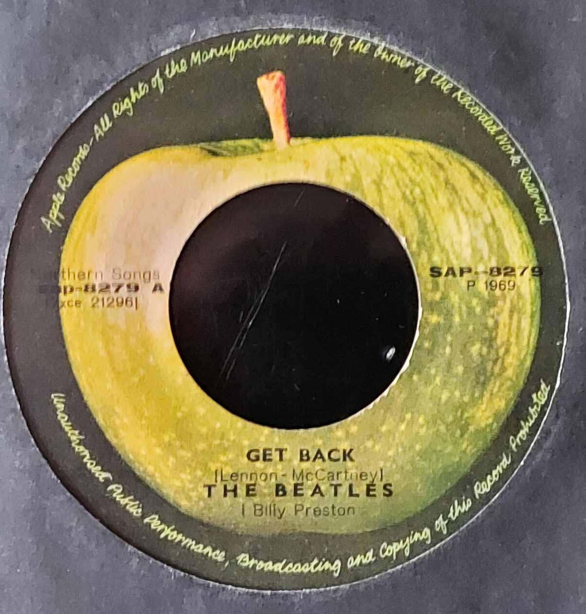 The BEATLES with BILLY PRESTON Get Back Vinyl Single 7 INCH