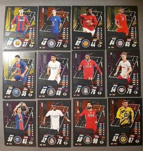 Topps UCL 202021 Match Attax (LOT of 12 Cards) Superstars No.1-No.12