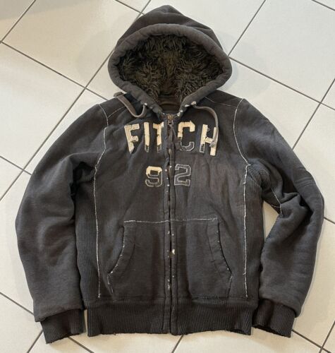 Abercrombie & Fitch Men's Wolf Jaw Jacket Fur Hoodie Size M Abercrombie & Fitch Men's Wolf Jaw Jacket Fur Hoodie Size M