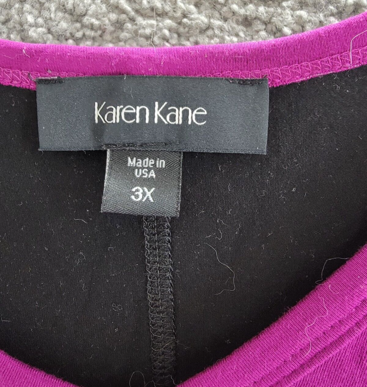 Karen Kane Plus Size Colorblock V-Neck Blouse Women's 3X Magenta and Black L/S~ - Picture 9 of 16