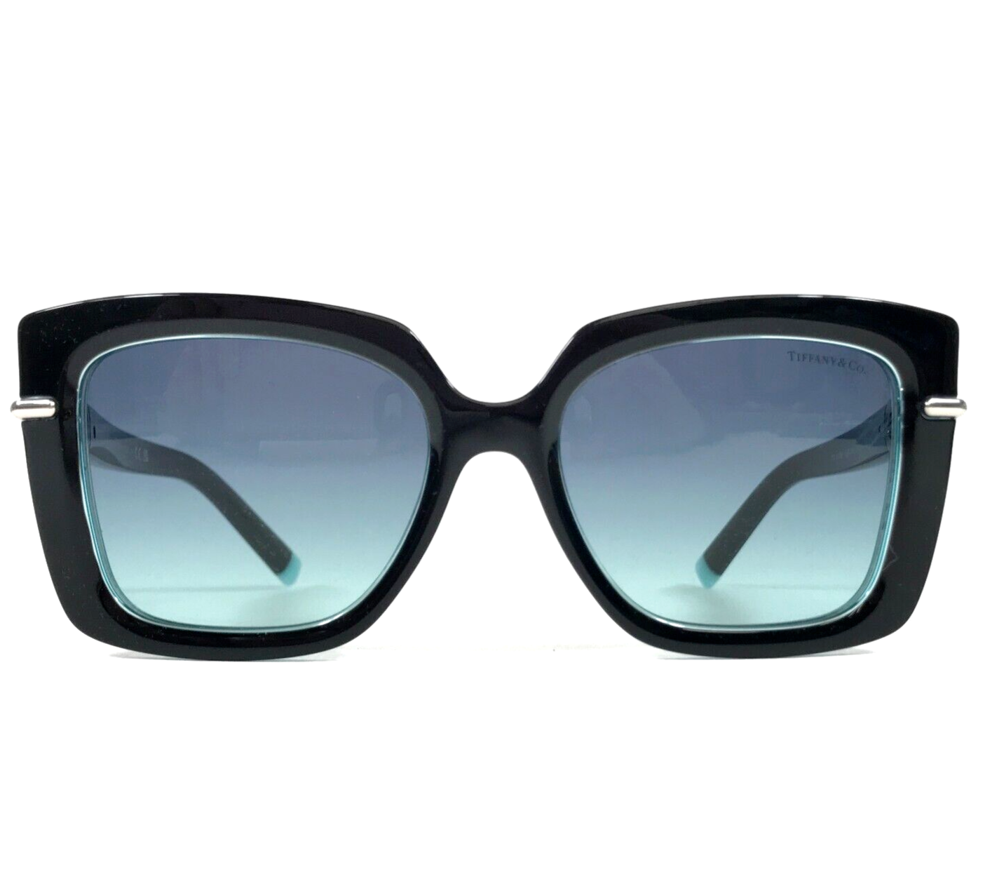 Pre-owned Tiffany & Co . Sunglasses Tf4199 8285/9s Black Crystal Tiffany Blue W/ Azure Blue