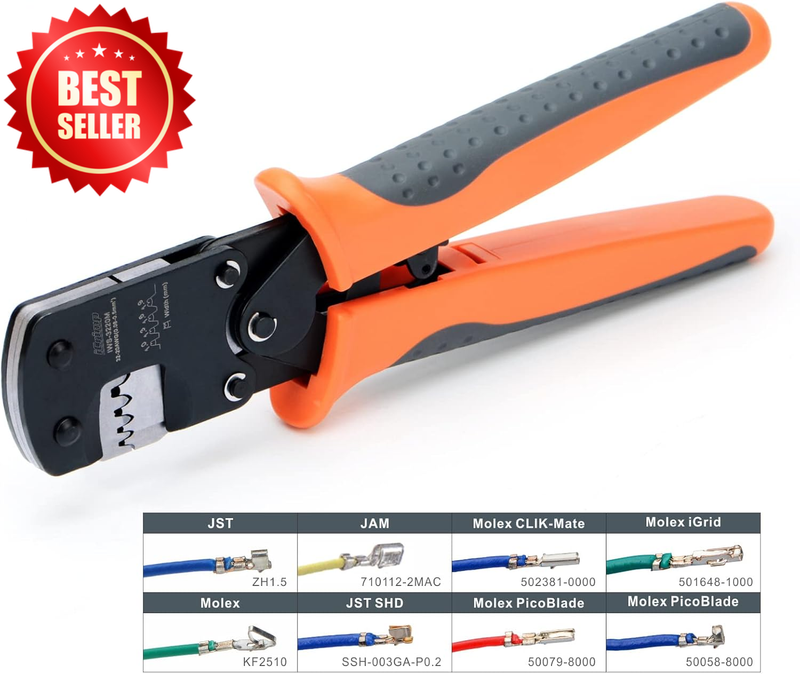 Ratcheting Micro Connector Crimper Tool 32-20 AWG D-Sub JST JAE US