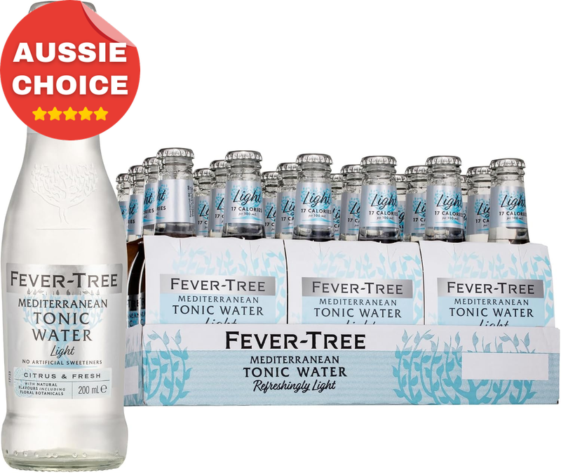 Light Mediterranean Tonic Water 200ml Pack of 24 Premium Sparkling Mixer Natural