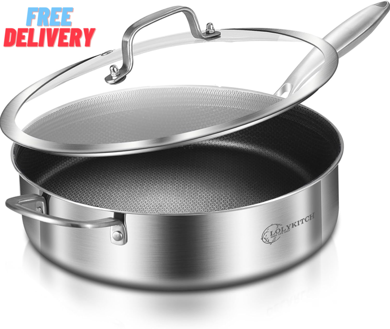 With Lid,12 Inch Deep Frying Pa