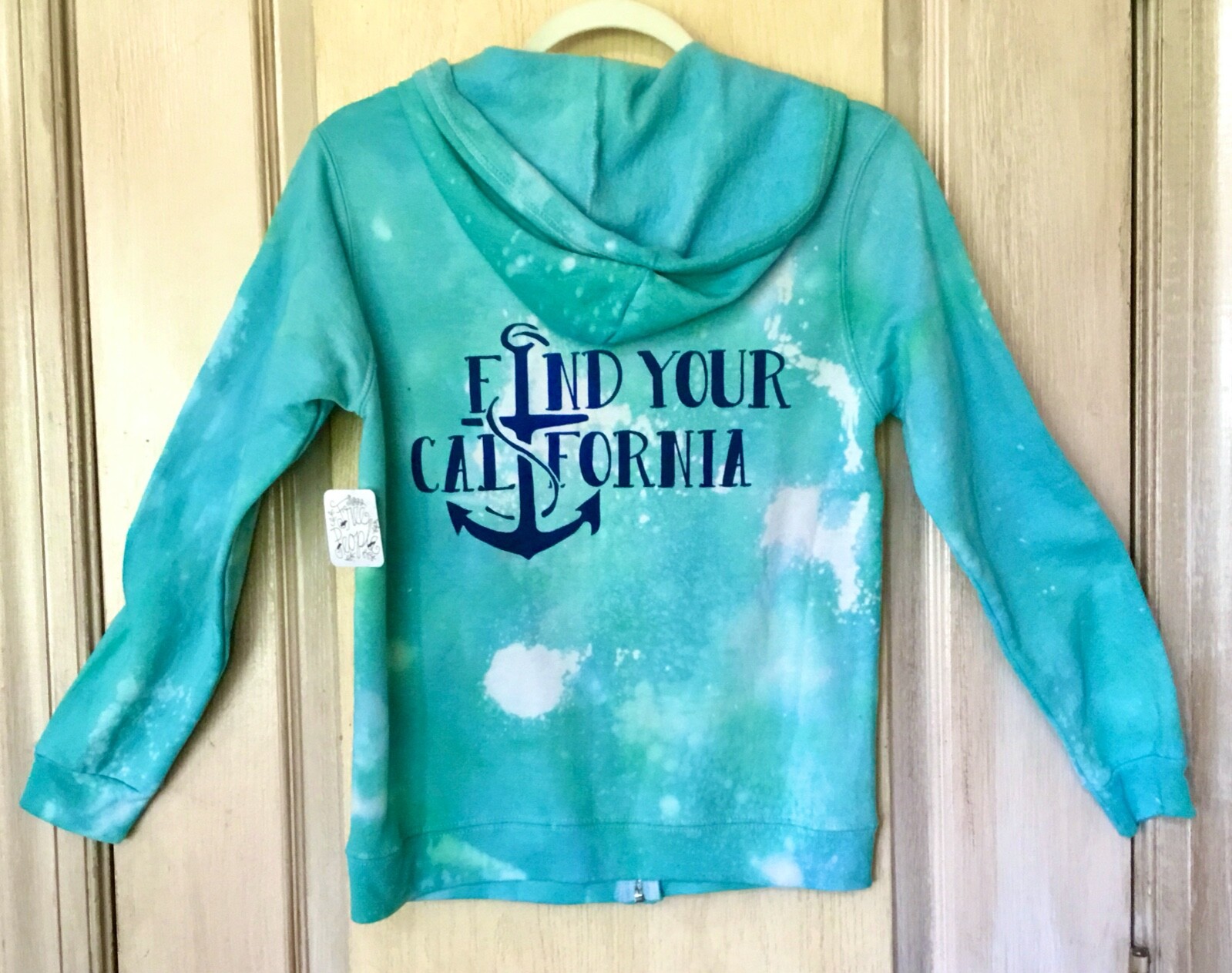 Толстовка с капюшоном Free People Find Your California Бирюзовый синий Tie Dye S NWT