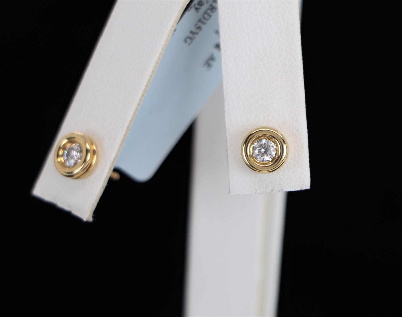 Pre-owned Scott Kay $1,990  18k Yellow Gold Bezel Round Diamond Stud Circle Bubble Earrings
