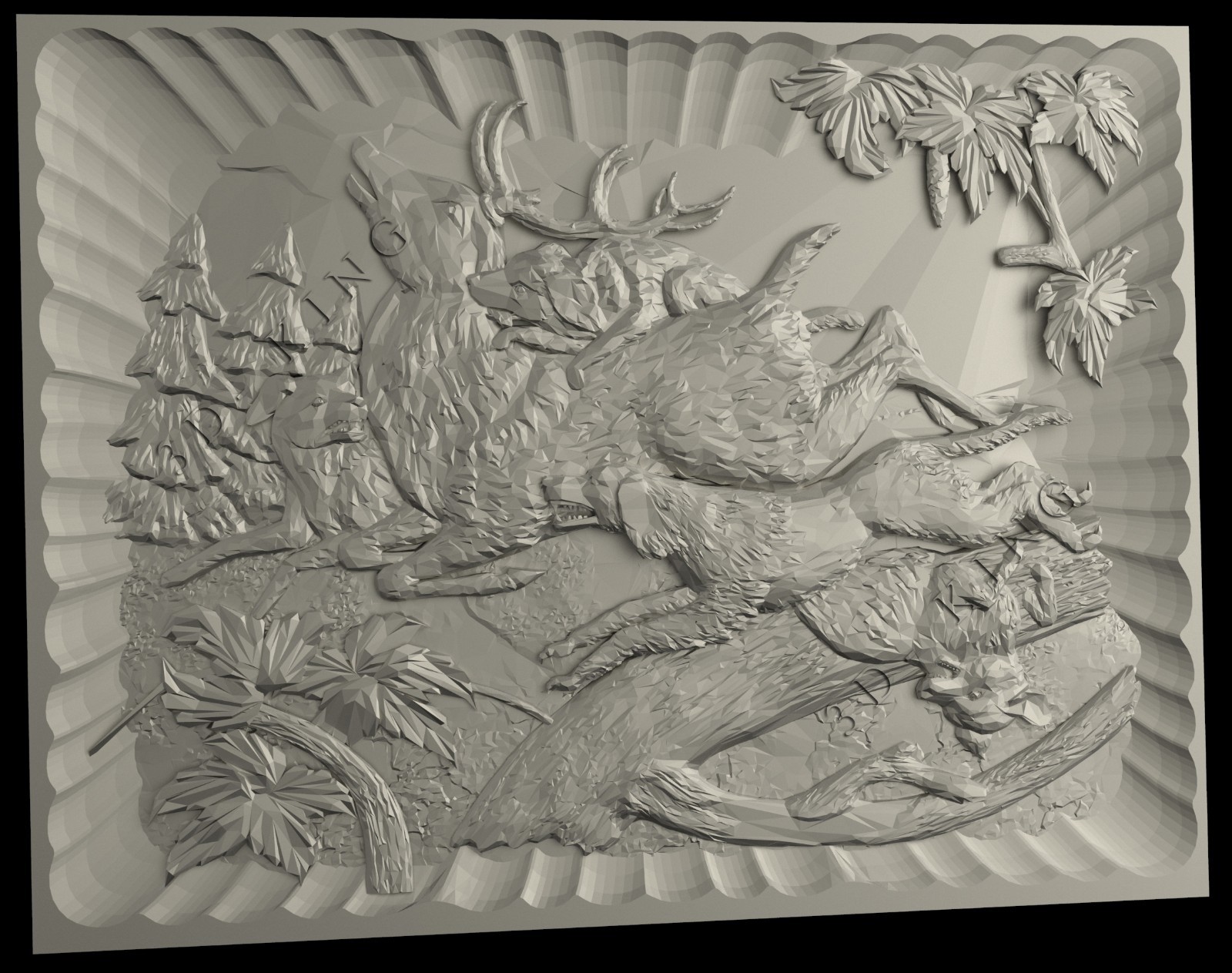 37 PCS 3D STL Models HUNTING FISHING PANELS for CNC Router Aspire 3D Printer