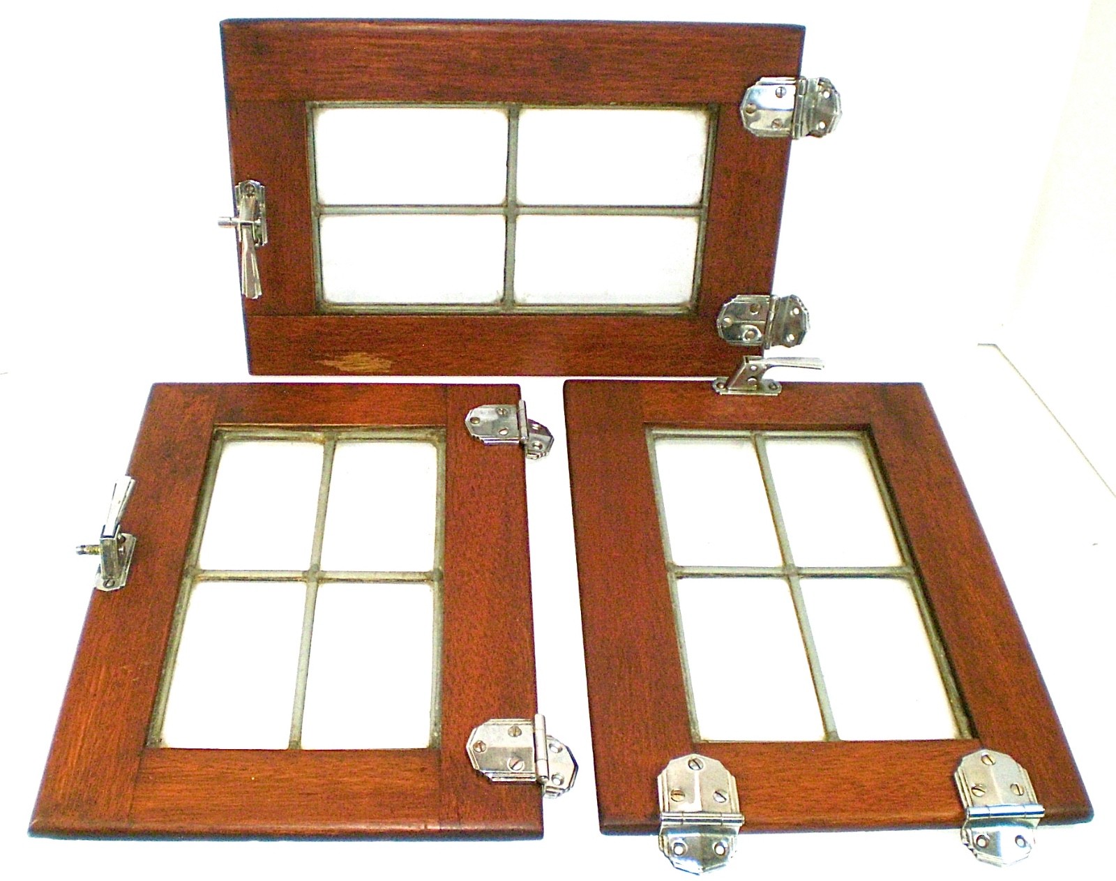 (3) Antique Ice Box Chest Doors Small 10