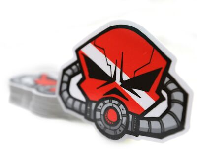 Skull Diver Down Mask Sticker Decal