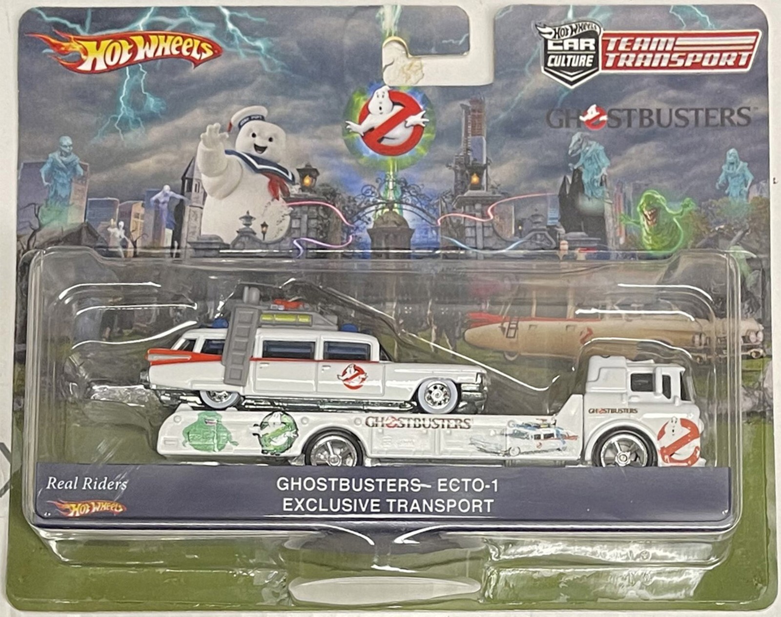 Ghostbusters ECTO-1 Custom Hot Wheels Team Transport w/ RR