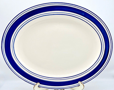 RALPH LAUREN FARMSTEAD TICKING BLUE 17.5in PLATTER