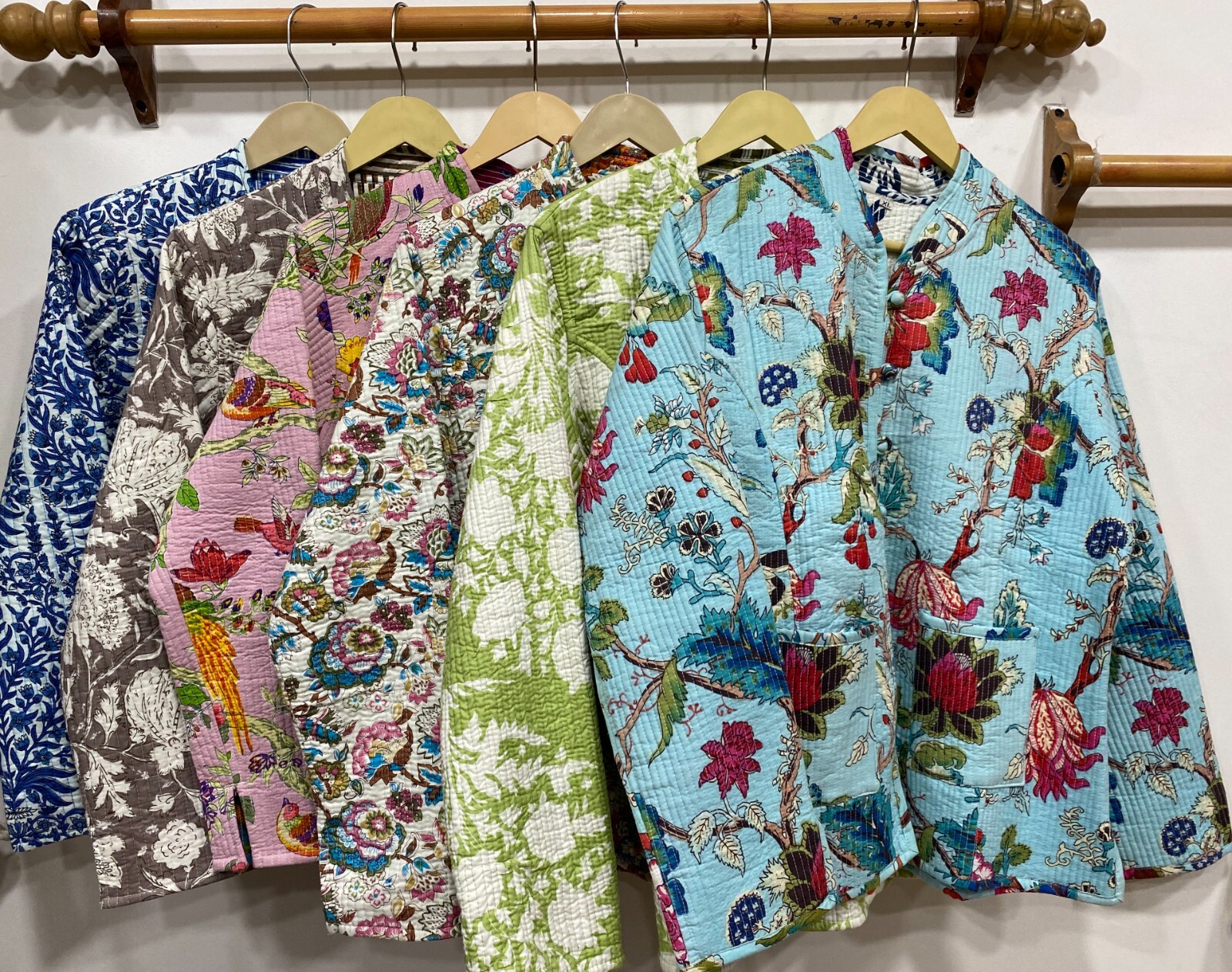 Pre-owned Handmade 10pc Cotton Quilted Jacket Assorted Short Reversible Jacket  Jacket In Multicolor