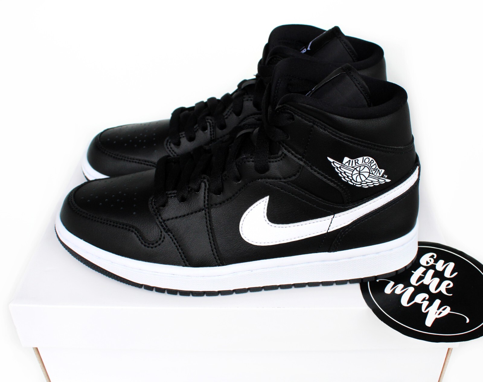 Nike Air Jordan 1 Retro Mid W Black White Panda UK 3 4 5 6 7 Nike Air Jordan 1 Retro Mid W Black White Panda UK 3 4 5 6 7