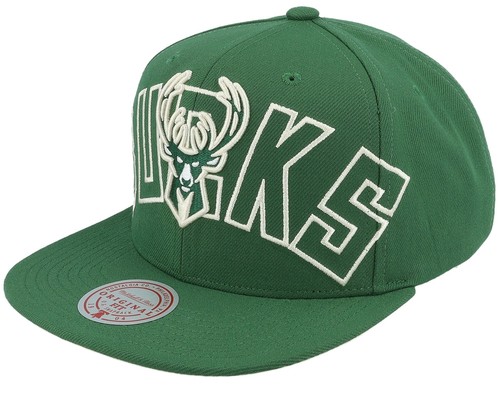 МУЖСКАЯ БЕЙСБОЛКА MITCHELL & NESS NBA С ПОЛНОЙ ФРОНТАЛЬНОЙ ЗАСТЕЖКОЙ BUCKS - ЗЕЛЕНЫЙ