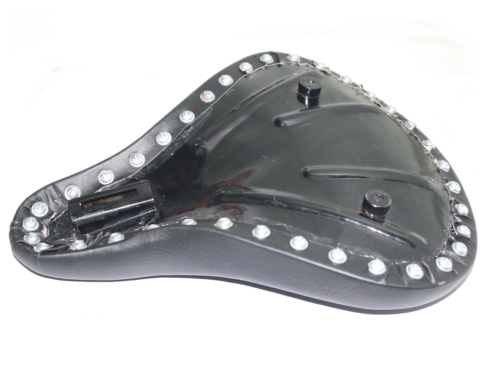 Fits Harley Sportster Chopper Bobber Custom Leatherette Deep Dish Solo Seat  