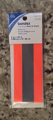 Bondex Iron On Reflective Safety Orange Tape 2 x 32 Outdoor Hunter Orange 6 pcs
