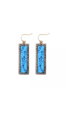 Exquiste Anthropologie Huge Exa Teal Resin Rhinestone Statement Earrings