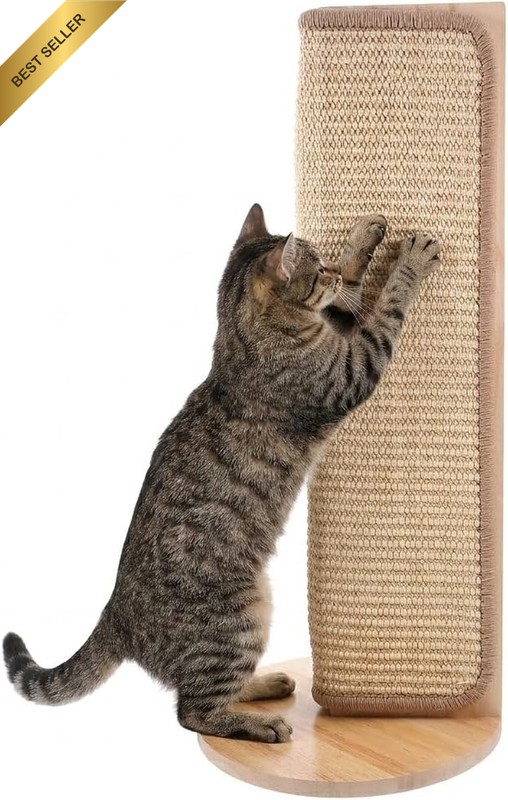 Cat Corner Scratcher Sisal Cat Wall Corner Scratch Pad Wood Scratching Post for
