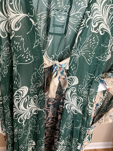 Pre-owned Free People Anna Sui X  Upcycled Kaftan Kimono Size S/m Made In Usa $708 In Teal Multi