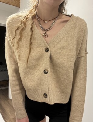 Vero Moda V Neck Cardigan Beige NWT