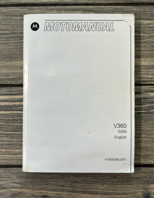 Vintage Motorola Monomanual V360 Manual Guide Only