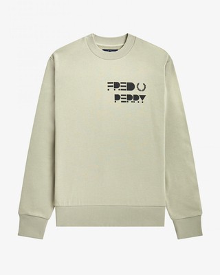 

Fred Perry Мужское с круглым вырезом и приподнятым принтом светлый устричный, Бежевый