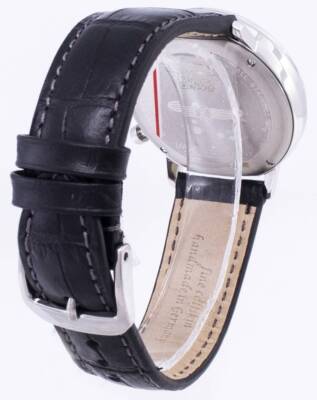 Pre-owned Zeppelin Lz 129 Hindenburg Moon Phase Leather Strap Analog 70371 30m Mens Watch