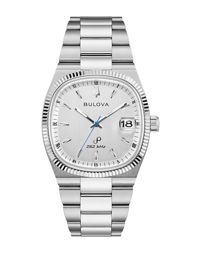 Pre-owned Bulova 96b444 Super Seville Quartz Sapphire White Dial Stainless Steel Watch