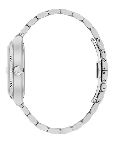Pre-owned Bulova 96b444 Super Seville Quartz Sapphire White Dial Stainless Steel Watch