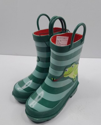 Rain Boots New NWT Lily & Dan Kids Size 5/6 Frog Waterproof Rugged Pull Handle