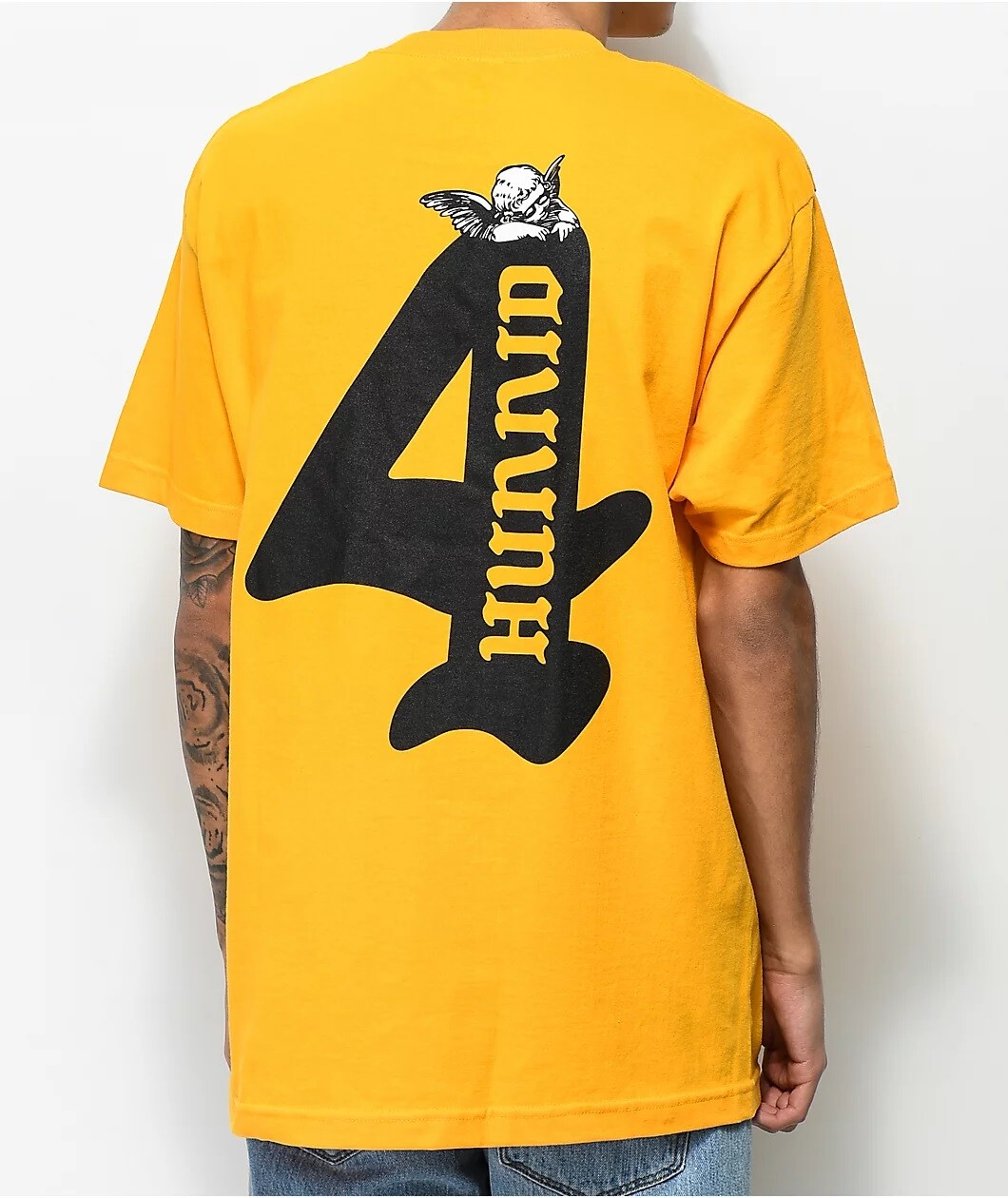 4Hunnid YG Men's T-Shirt Cupid Short Sleeve Crewneck Tee in