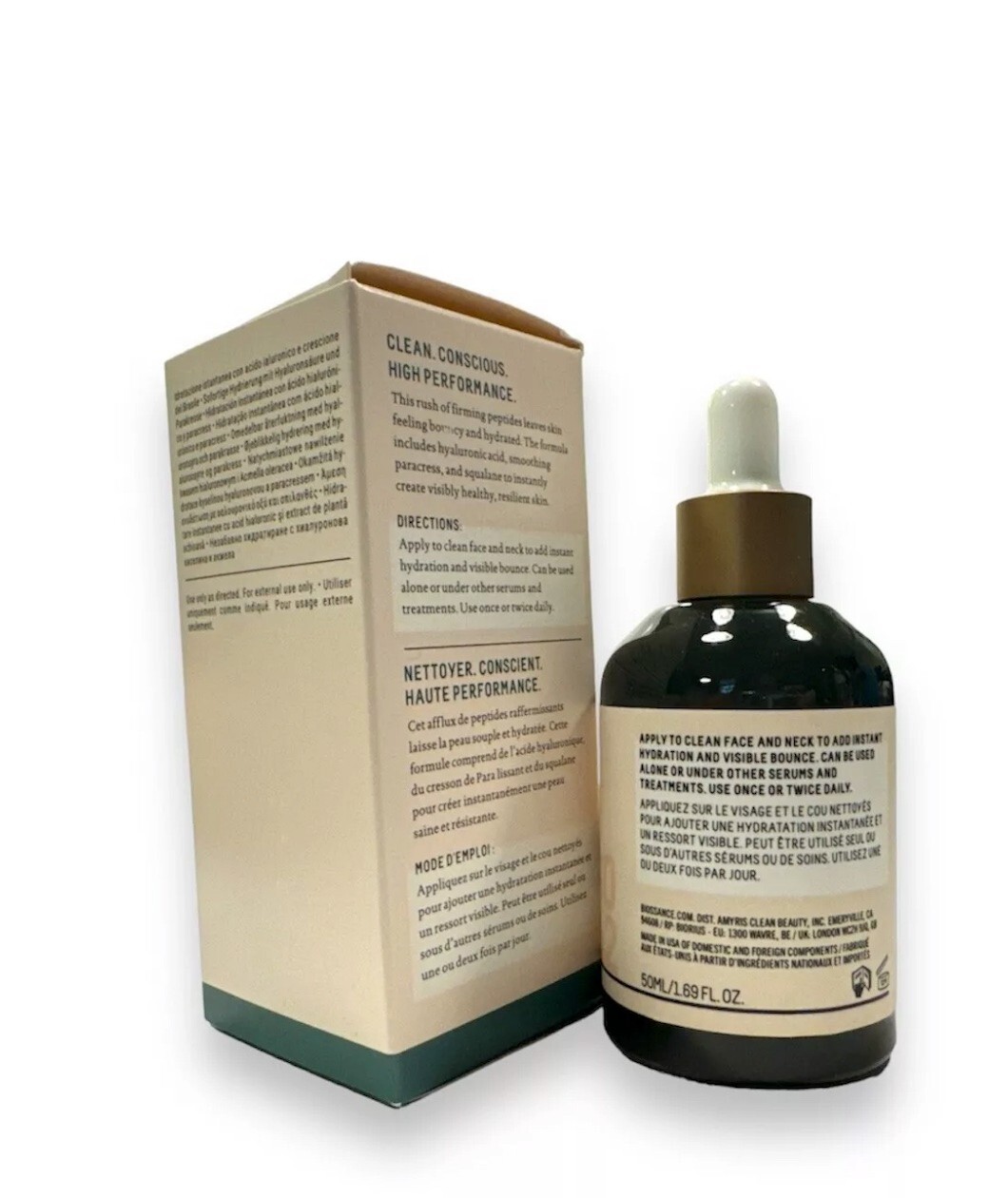 Biossance Squalane Copper Peptide Rapid Plumping Serum 50 ml 1.69 fl oz NEW