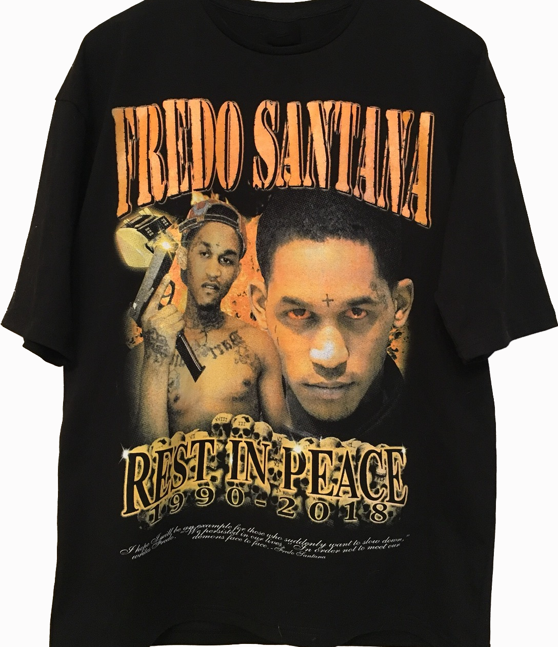 T-shirt Hommage Fredo Santana (1990-2018) - Noir - Taille S à 5XL - Neuf