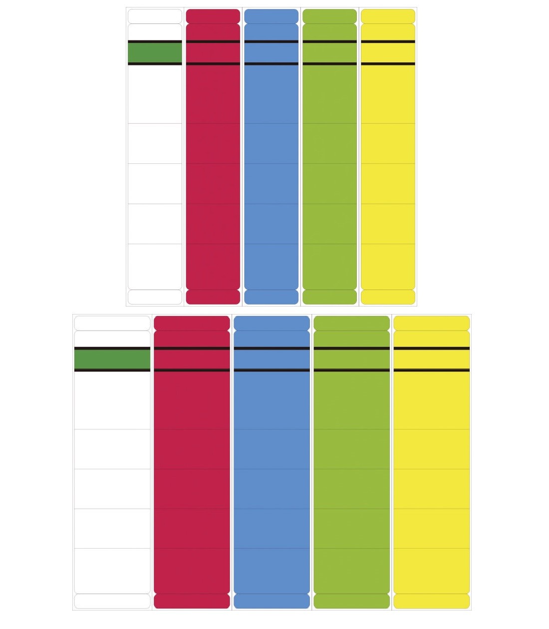 Ordner Rückenschild Ordnerschild breit / schmal LANG selbstklebend Farbe wählbar