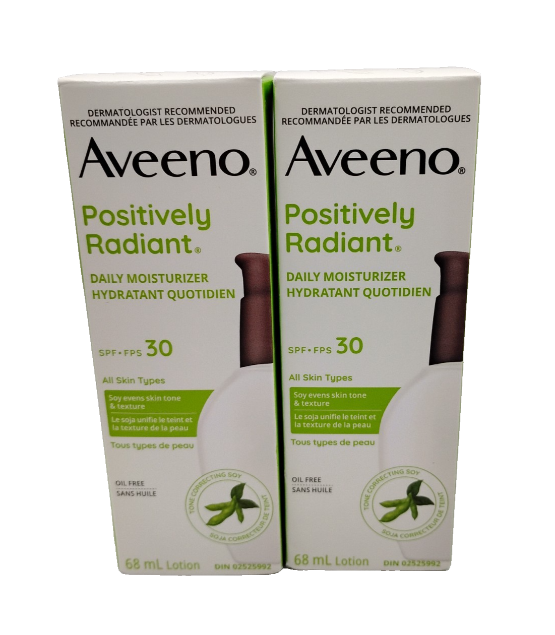 2X! Aveeno Positively Radiant Daily Moisturizer 68 ml SPF 30 EXP 2027