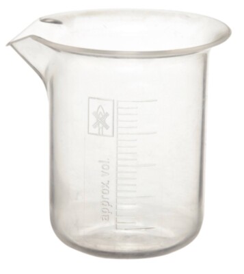 Kartell 222045-0250 250mL Graduated Plastic Beaker w/Molded Graduations 8-Pack