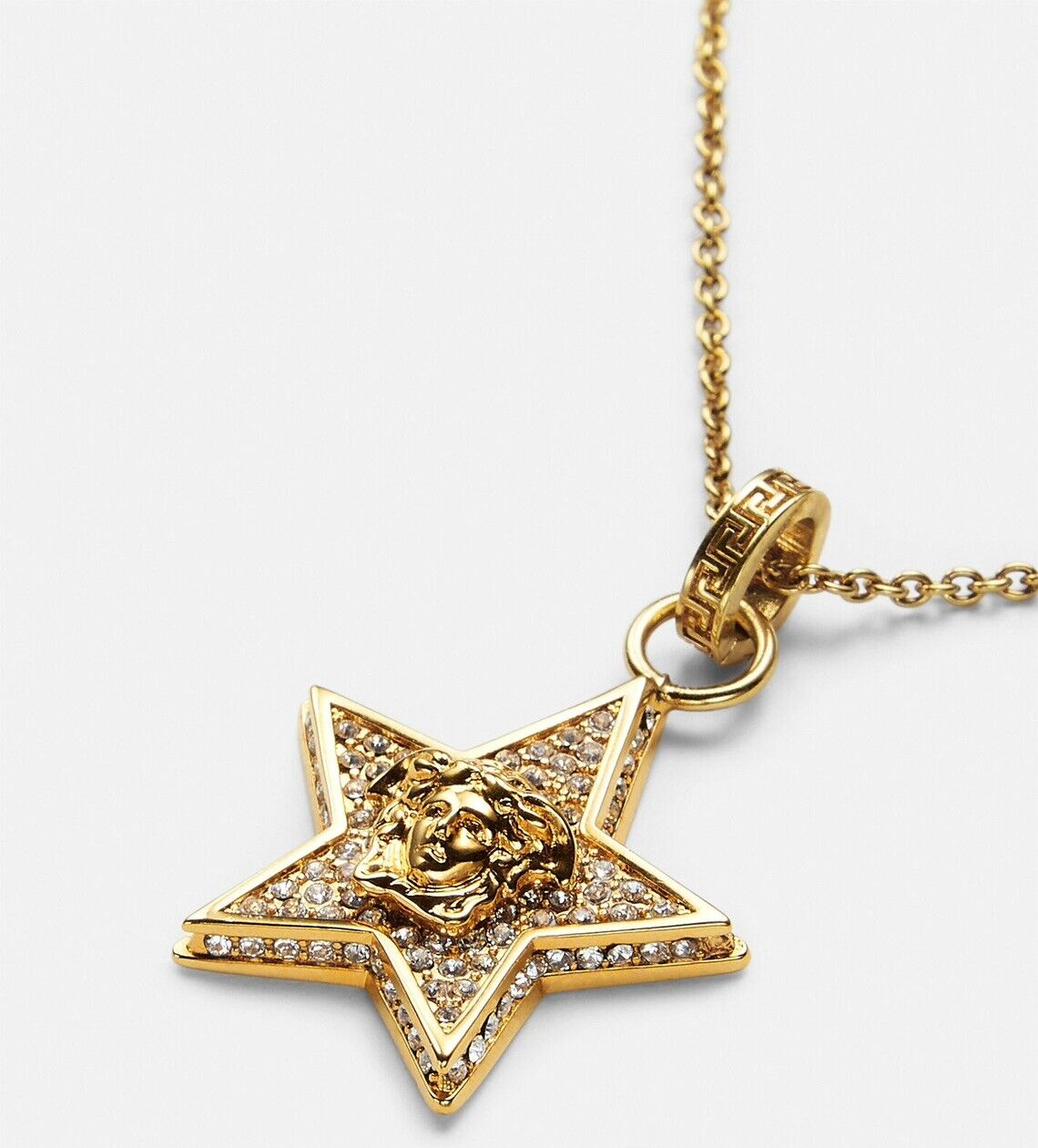 Versace Star Galaxy Gold Medusa Crystal Necklace NWT $595 | eBay