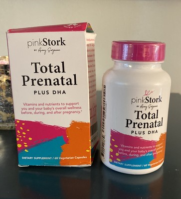 Pink Stork Total Prenatal Plus DHA Supplement, 60 Vegetarian Capsules Exp 08/22