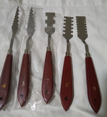 5 NUMBERED SPECIAL EFFECTS ARTIST PALETTE KNIVES #4, 5, 7, 8, 9. NEW NICE  