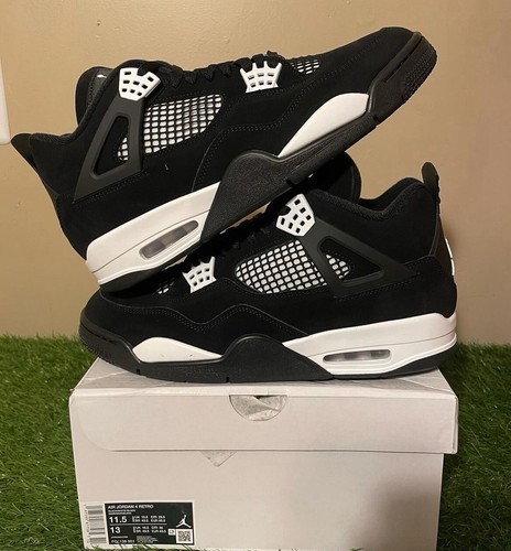 JORDAN SIZE 8.5,9,9.5,10.5,11,12,13,14 - AIR JORDAN 4 RETRO WHITE THUNDER