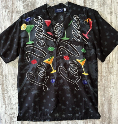PACIFIC & CO Men's Size S Black ''Las Vegas'' Button Front Short Sleeve Shirt
