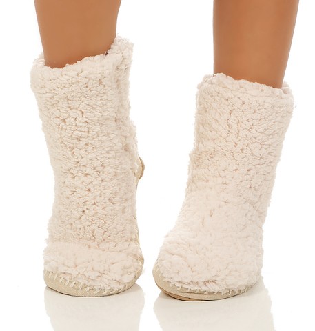 Damen Hüttensocken Kuschelsocken Hausschuhe Strümpfe Teddyfell ABS Sohle CL 091 – Bild 12