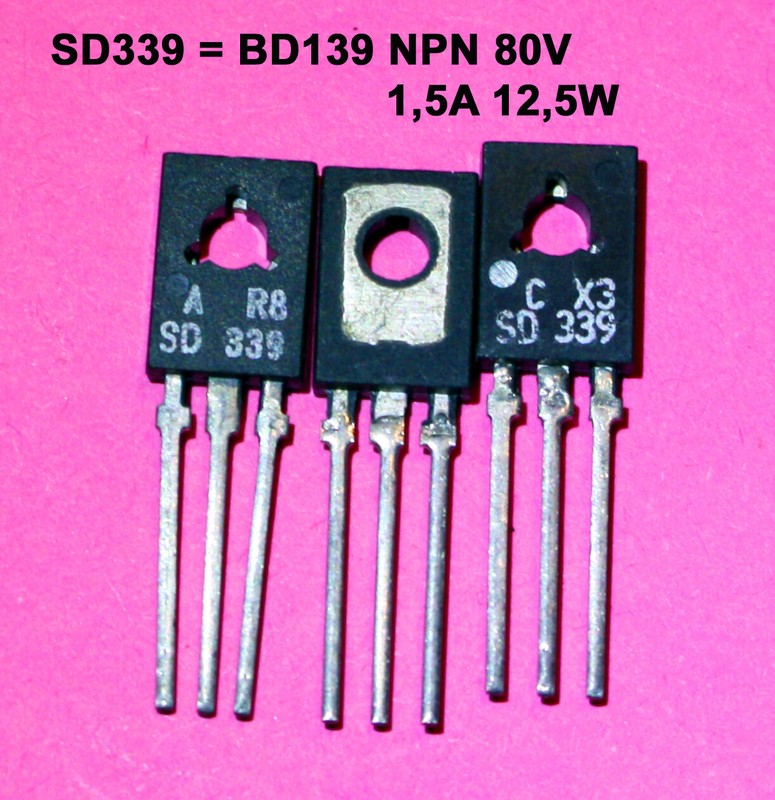 Transistor Sd339 = Bd139 Si Npn 80v 1,5a 12,5w To-126 Hfe 96-144 Nf Endstufen