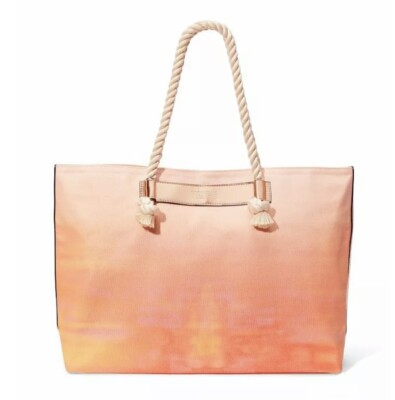 New NWT Victoria's Secret Bombshell Sundrenched Cotton Canvas Tote Carryall Bag