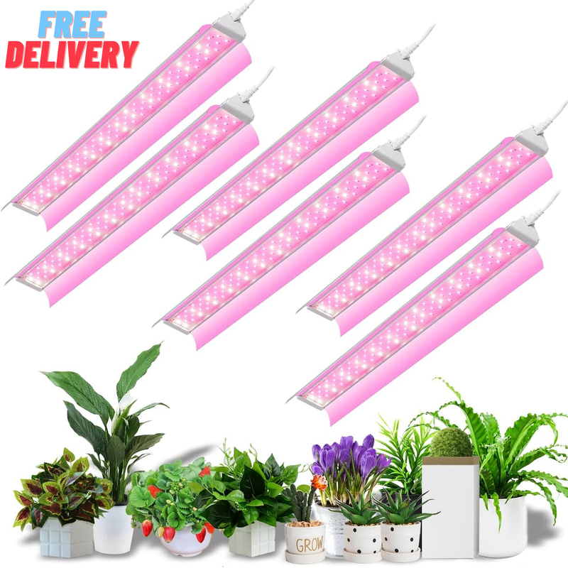 HOLDWILL 6 Pack LED Grow Light,T8 Integrated Growth Tube Lamp 4Ft 420W(70W X 6 1