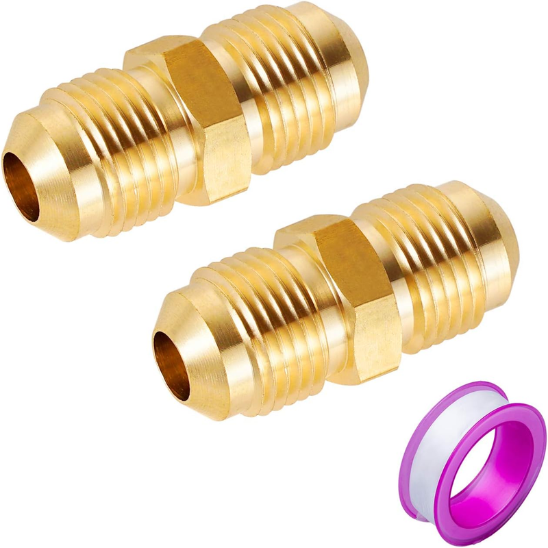 3/8 Inch Male Flare Connector Gas Adapter Union - Brass Tube Coupler Pipe Fittin