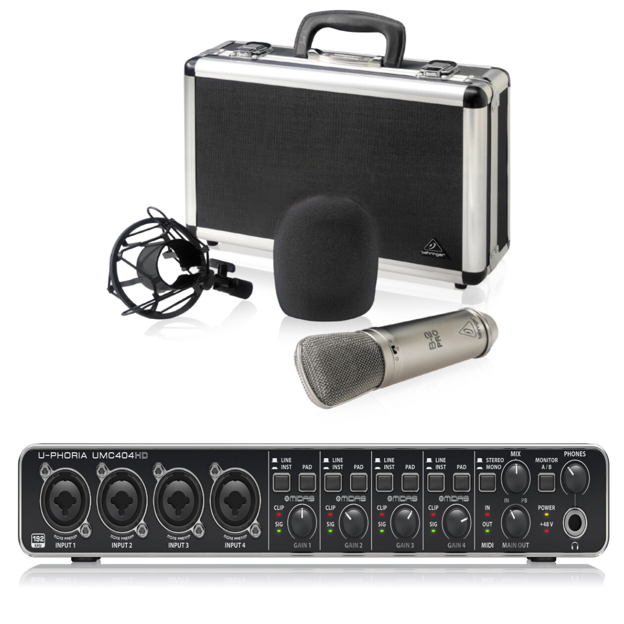 Behringer UMC404HD 4x4 USB Audio Interface W/ B2 PRO Studio